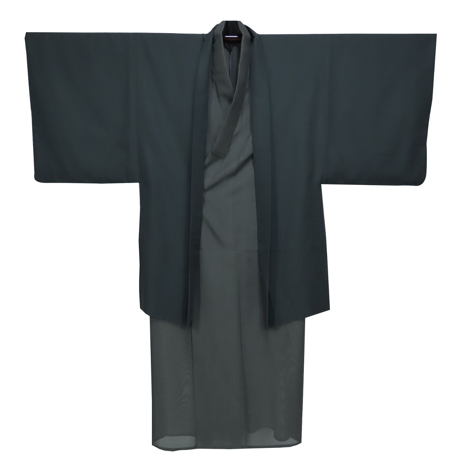 正絹　メンズ夏着物　紗アンサンブル　ツートン　対応身長165前後　裄70cm　【中古】美品　492zll