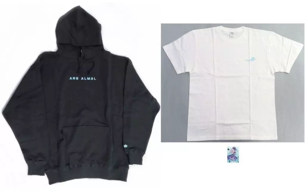 【中古】衣料雑貨 アルス・アルマル(等身) Tシャツ＆フーディセット(クリアカード付き) ブラック＆ホワイト Lサイズ 「バーチャルYouTuber にじさんじ アルス・アルマル×ZOZOTOWN」