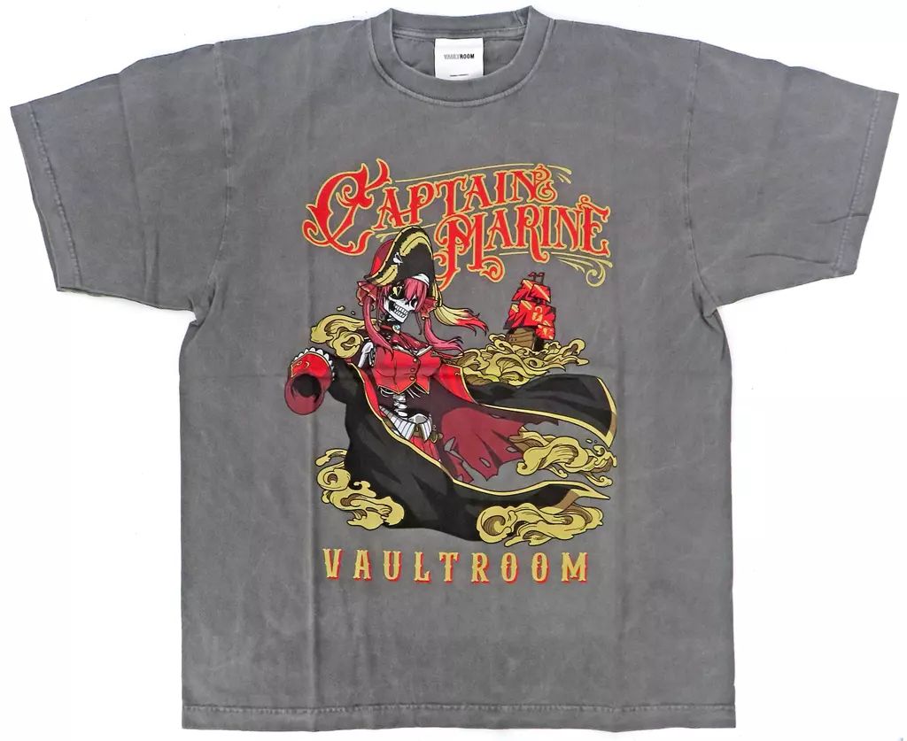 【中古】Tシャツ 宝鐘マリン CAPTAIN MARINE TEE(Tシャツ) チャコール Mサイズ 「バーチャルYouTuber ホロライブ×vaultroom」