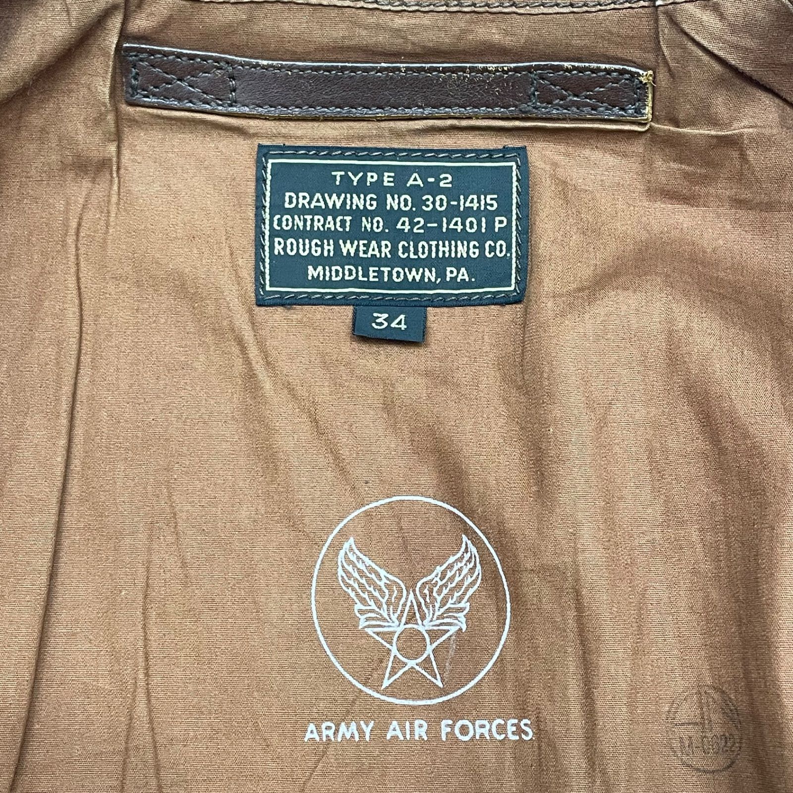 34 THE REAL McCOY'S TYPE A-2 ROUGH WEAR CLOTHING co. リアル