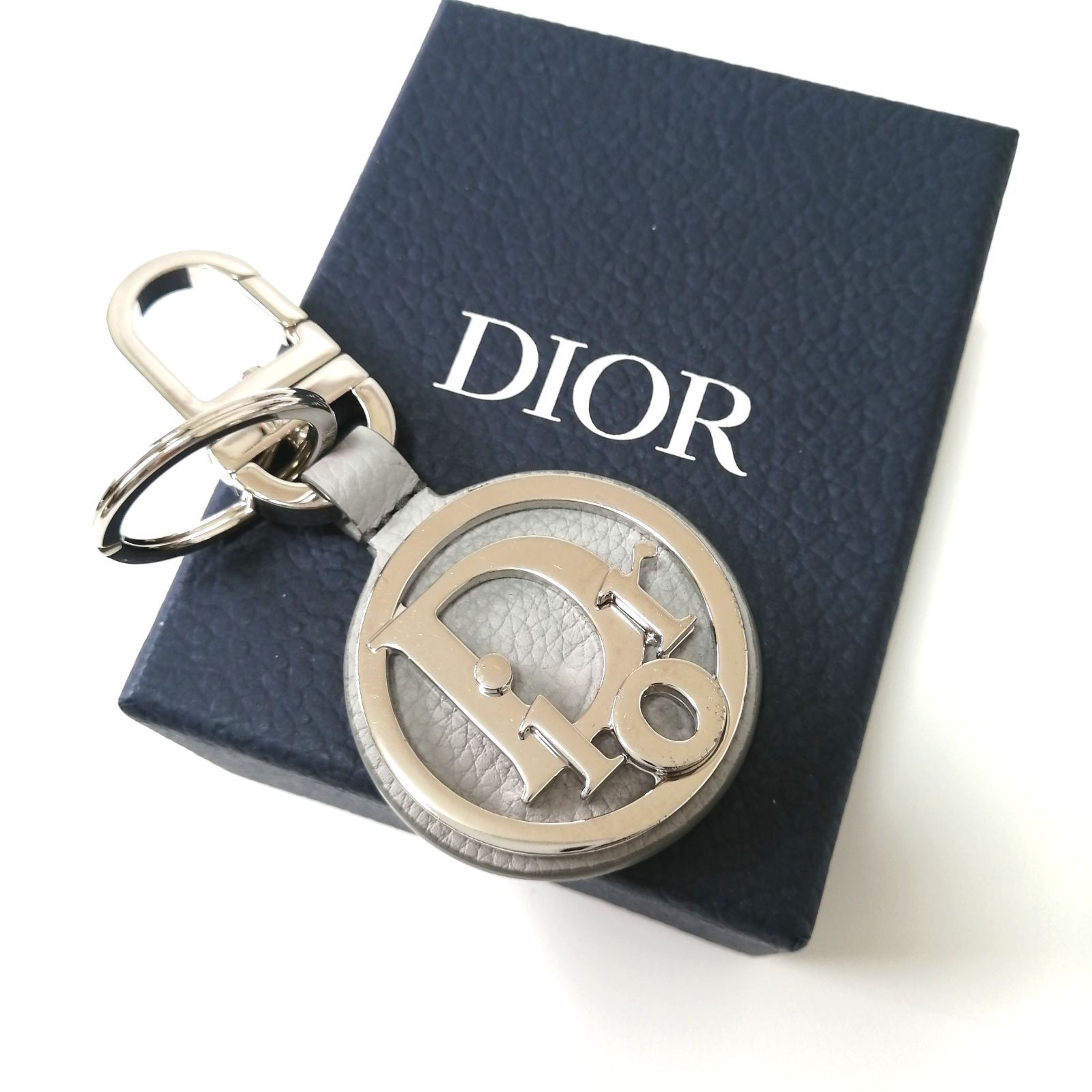 ✨良品✨　DIOR ディオール　キーリング　D-Touch　キーホルダー　バッグチャーム　グレー　シルバー　メンズ　　464