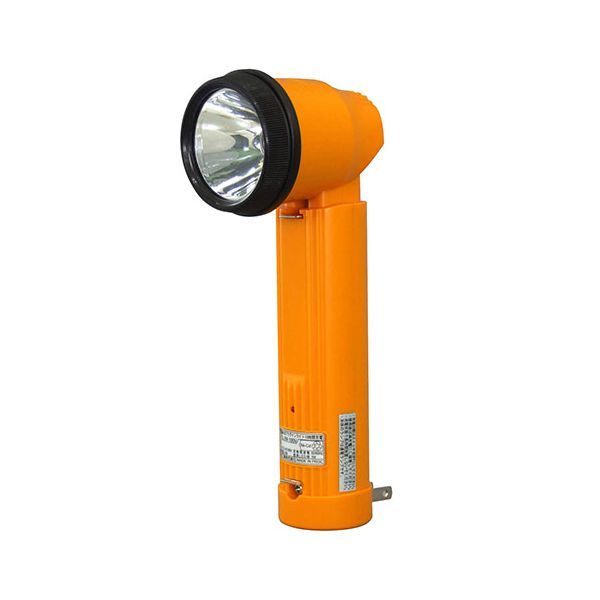 充電器不要で停電時も安心 プラグイン式LED懐中電灯【オレンジ】