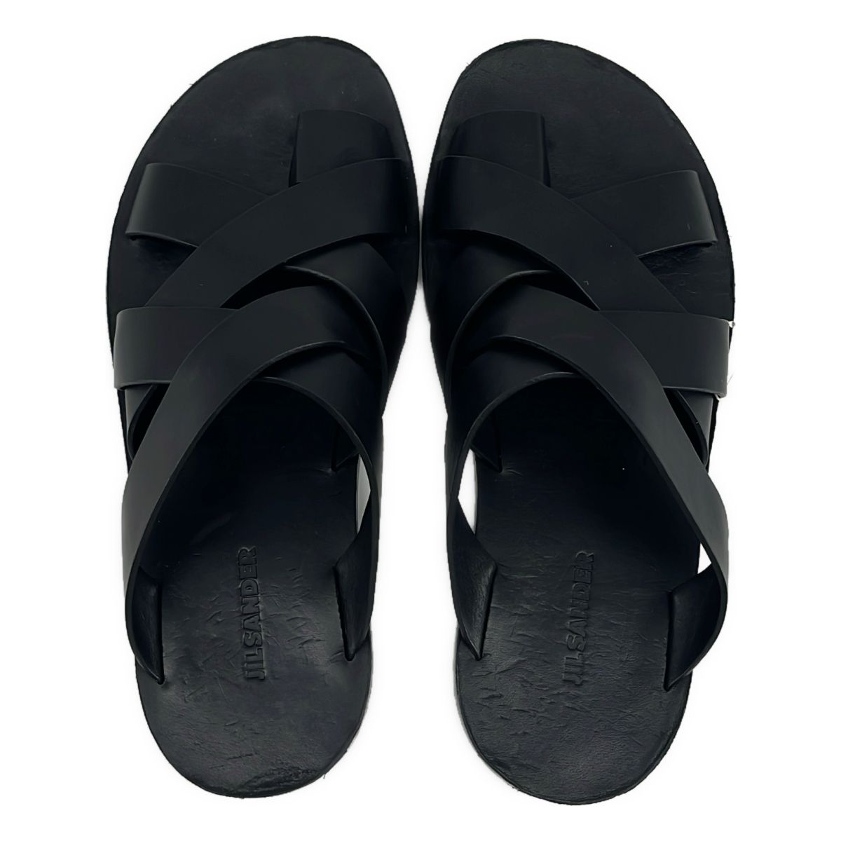 JIL SANDER / ジルサンダー | レザー クロス トングサンダル | 37 