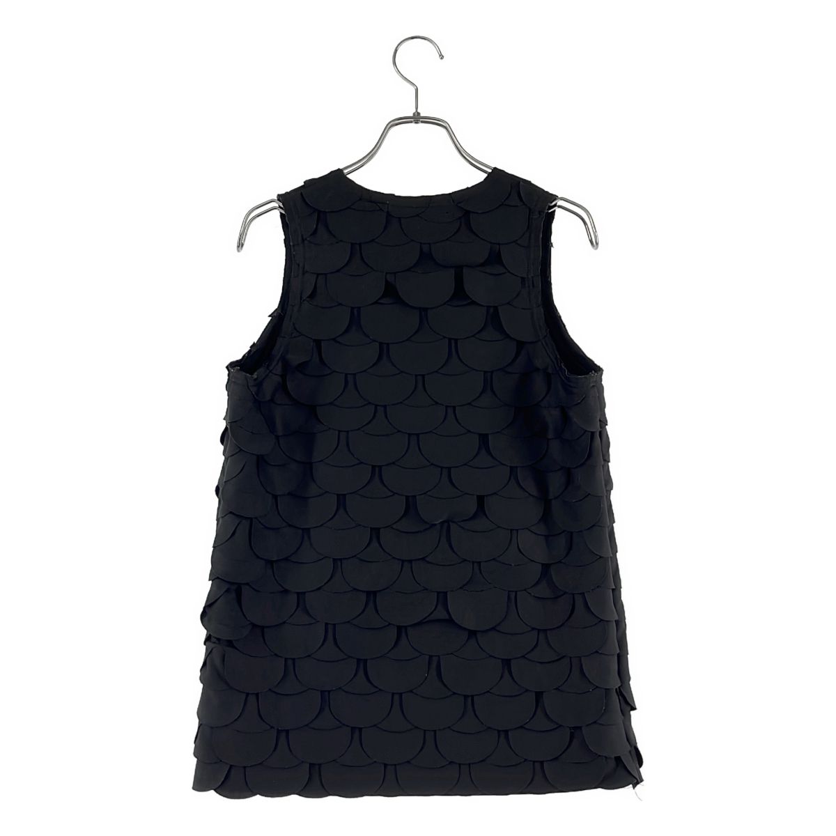 コムデギャルソン 断ち切り フリル ノースリーブ カットソー 濃紺 COMME des GARCONS / コムデギャルソン | 2023SS | スケール フリル