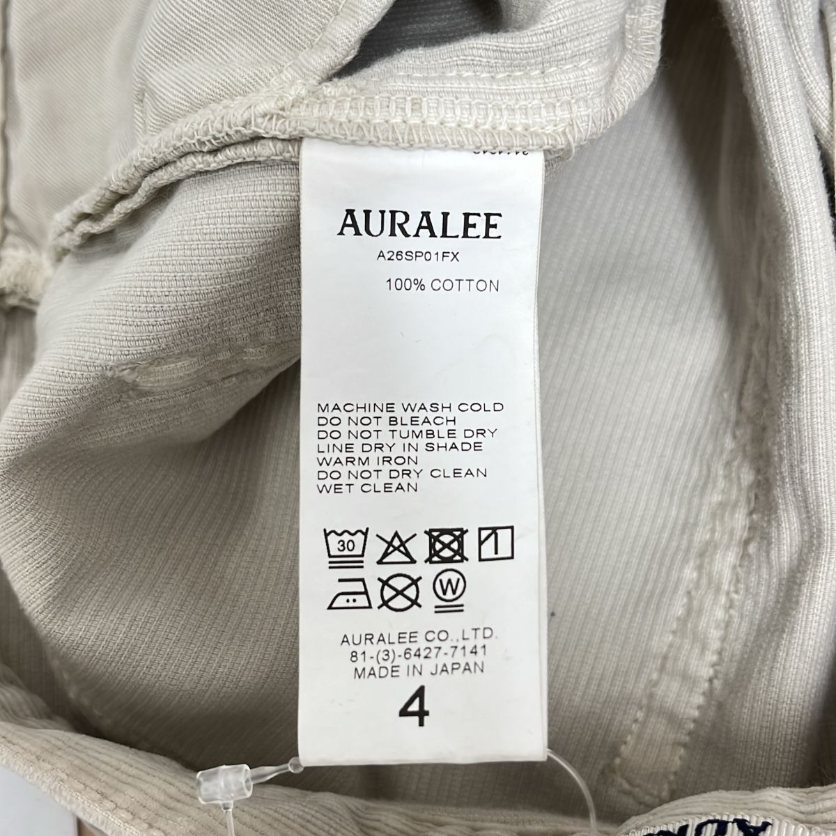 美品】 AURALEE / オーラリー | 2026SS | GARMENT-DYED FINX CORDUROY