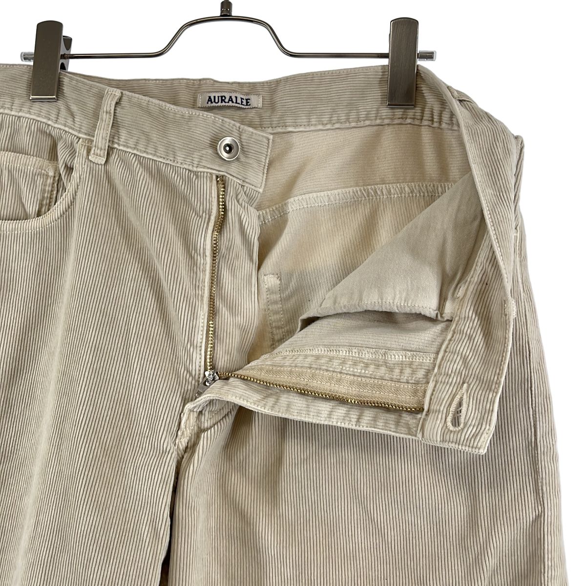 【美品】  AURALEE / オーラリー | 2026SS | GARMENT-DYED FINX CORDUROY 5P WIDE PANTS  / コーデュロイ ワイド パンツ | 4 | アイボリー | メンズ 美品】 AURALEE / オーラリー | 2026SS | GARMENT-DYED FINX CORDUROY