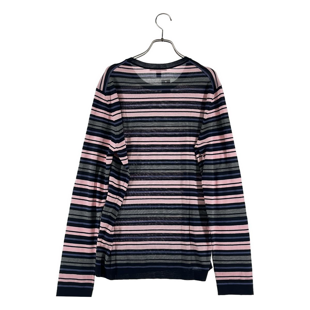 Louis Vuitton クルーネック ボーダー シルクニット セーター 美品】 Louis Vuitton / ルイヴィトン | ウール シルク ボーダー