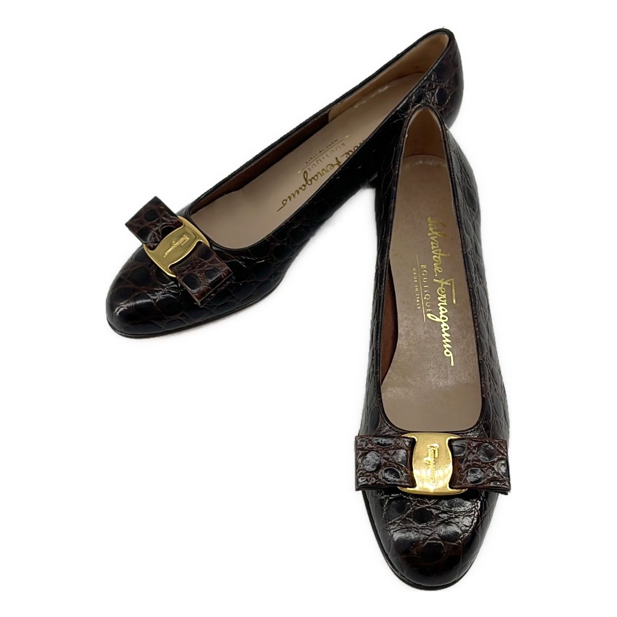 美品】 Salvatore Ferragamo / サルヴァトーレフェラガモ | クロコ型