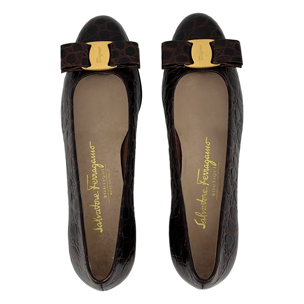 美品】 Salvatore Ferragamo / サルヴァトーレフェラガモ | クロコ型