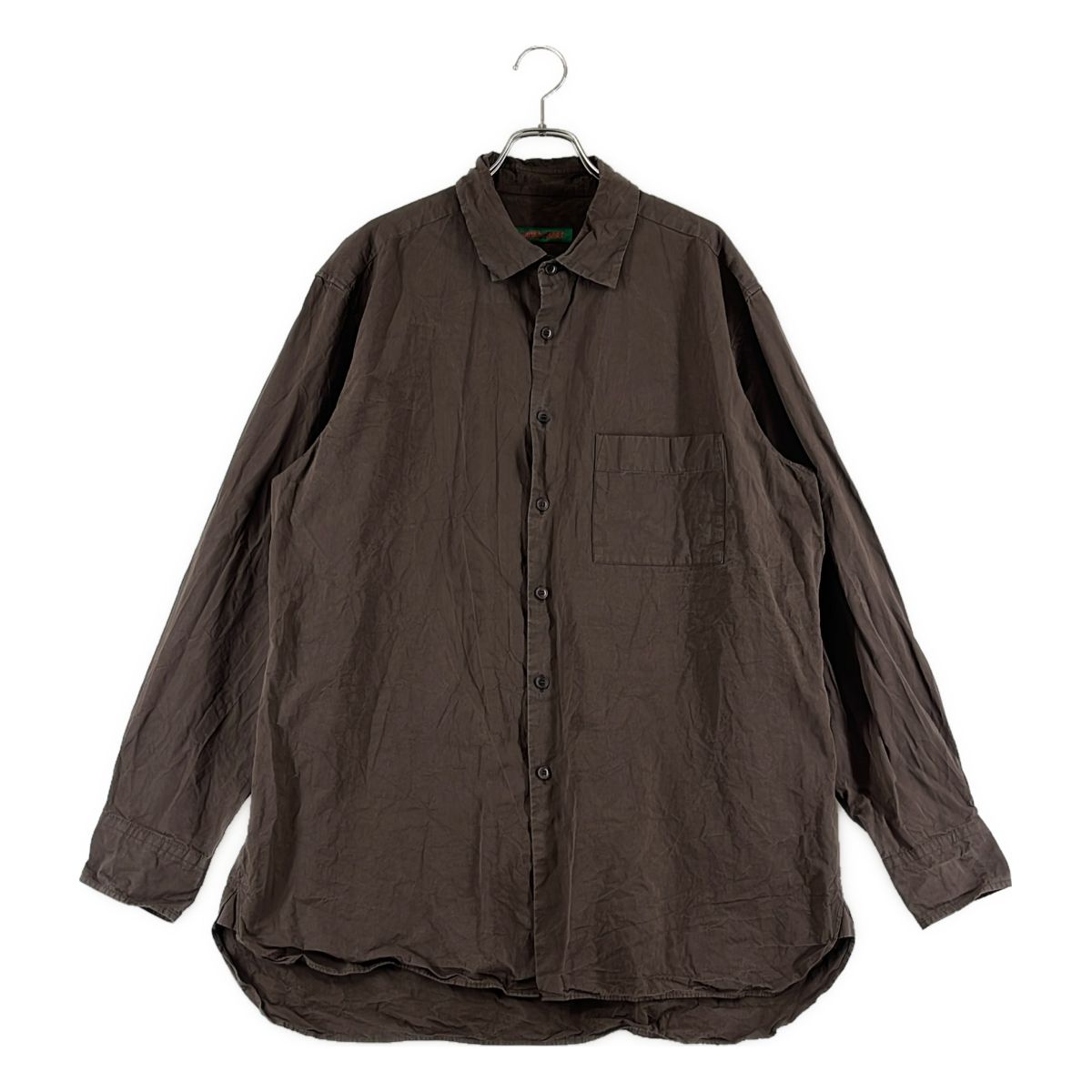 CASEY CASEY / ケーシーケーシー | BIG RACCOURCIE SHIRT ペーパーコットン コットン ビッグ ラクルスィーシャツ | M | ブラウン | メンズ
