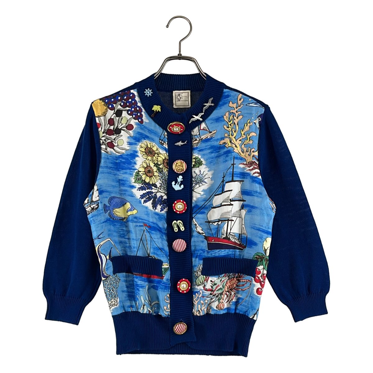 新品　KEITA MARUYAMA ケイタマルヤマ　刺繍　カーディガン　サイズ１ KEITA MARUYAMA / ケイタマルヤマ | 総柄 装飾 シルクスカーフ ニット