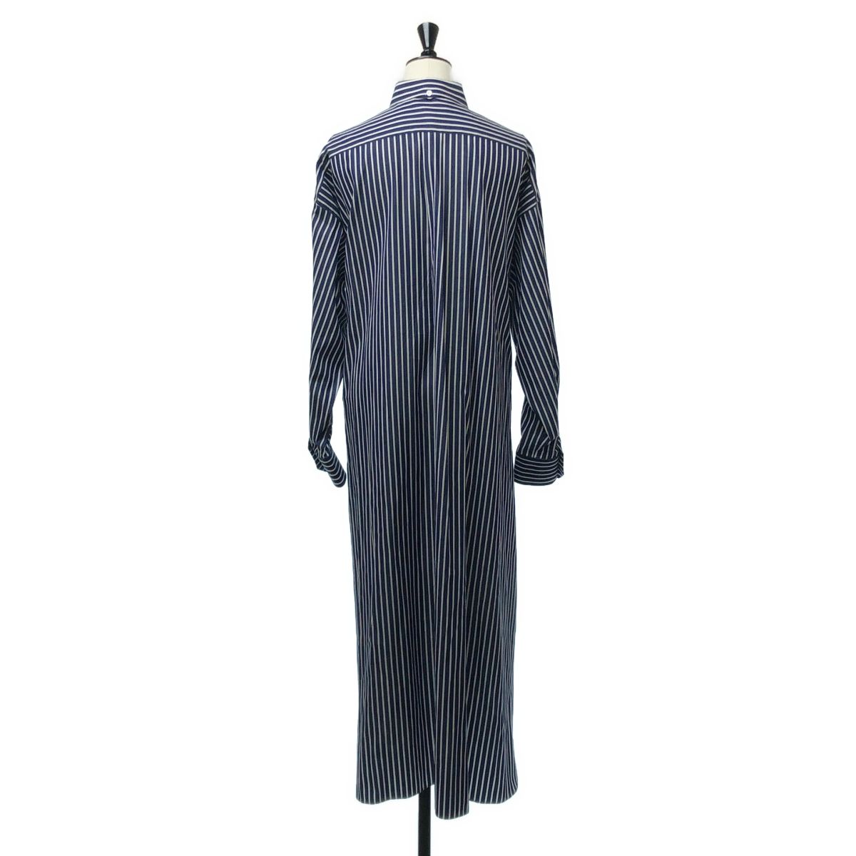 美品】 HYKE / ハイク | ストライプ ロゴボタン シャツ ワンピース | 1