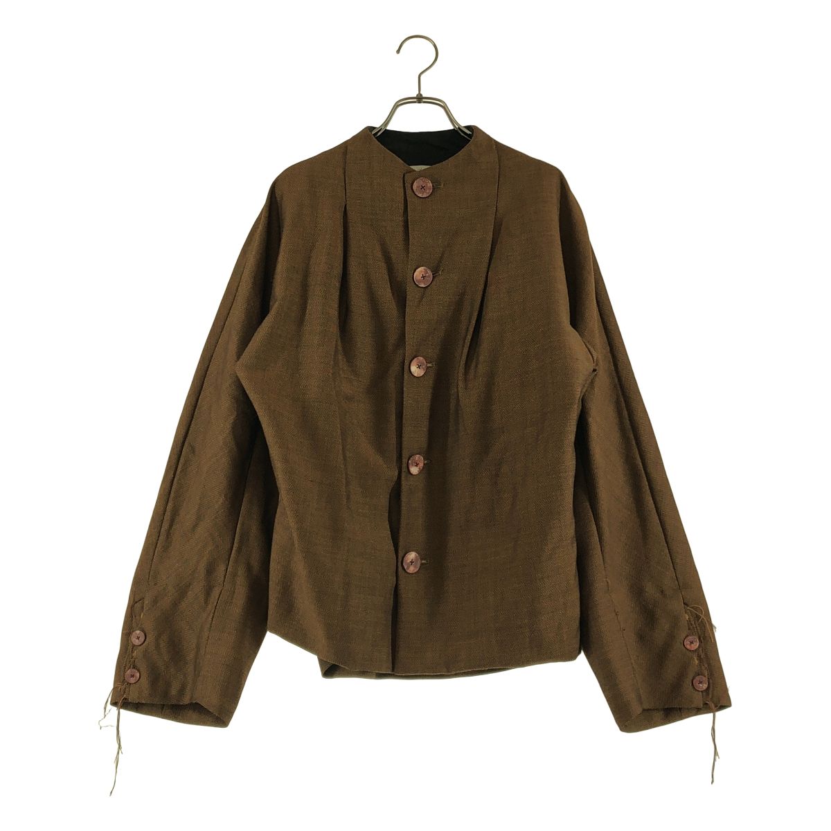 最終値下　amachi ウールブルゾン ブラウン サイズ５ 美品 美品】 amachi. / アマチ | × Elise Gettliffe / ウール モヘア ノー