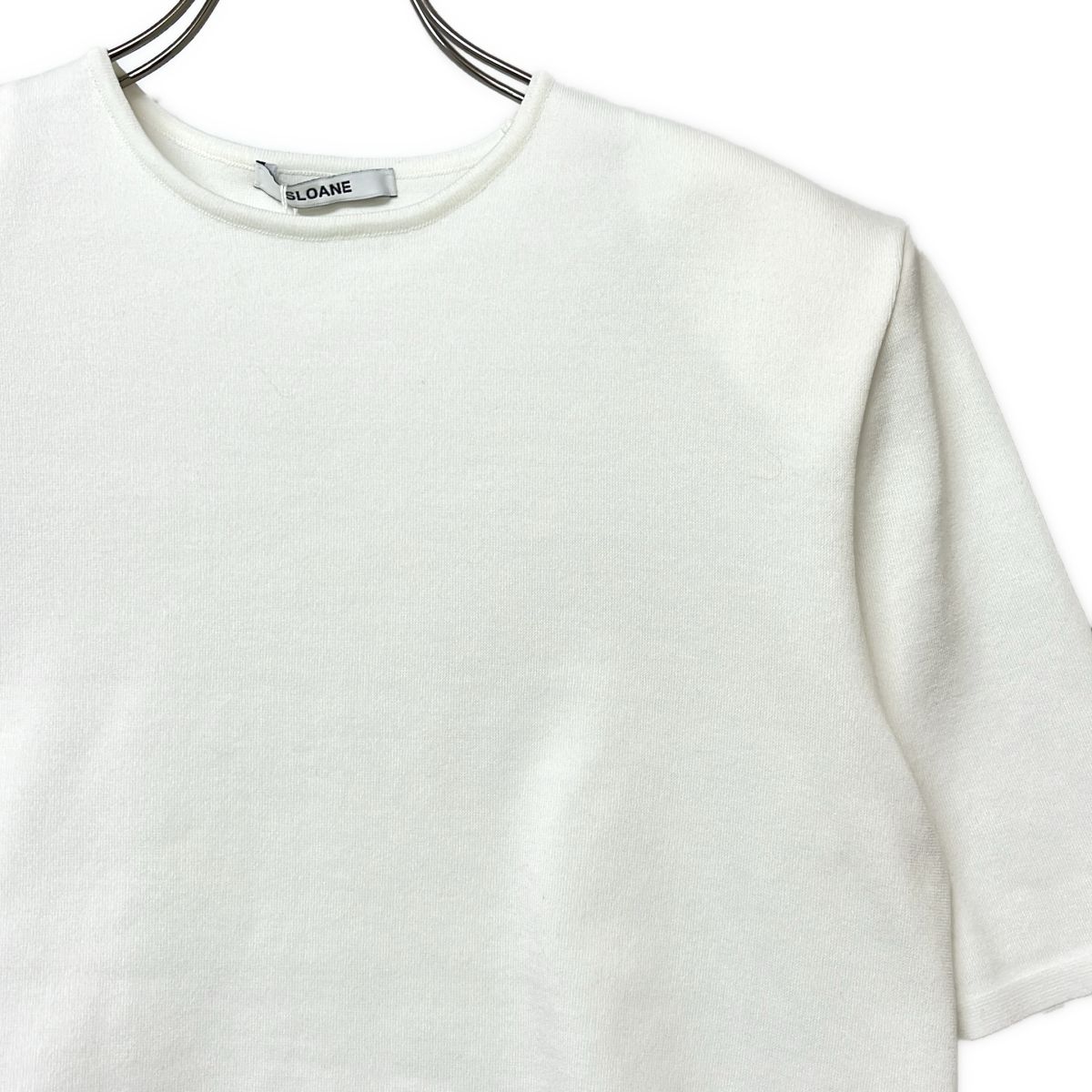 SLOANE 半袖ニット ホワイト 美品】 SLOANE / スローン | 肩で魅せる半袖ニット | M | ホワイト