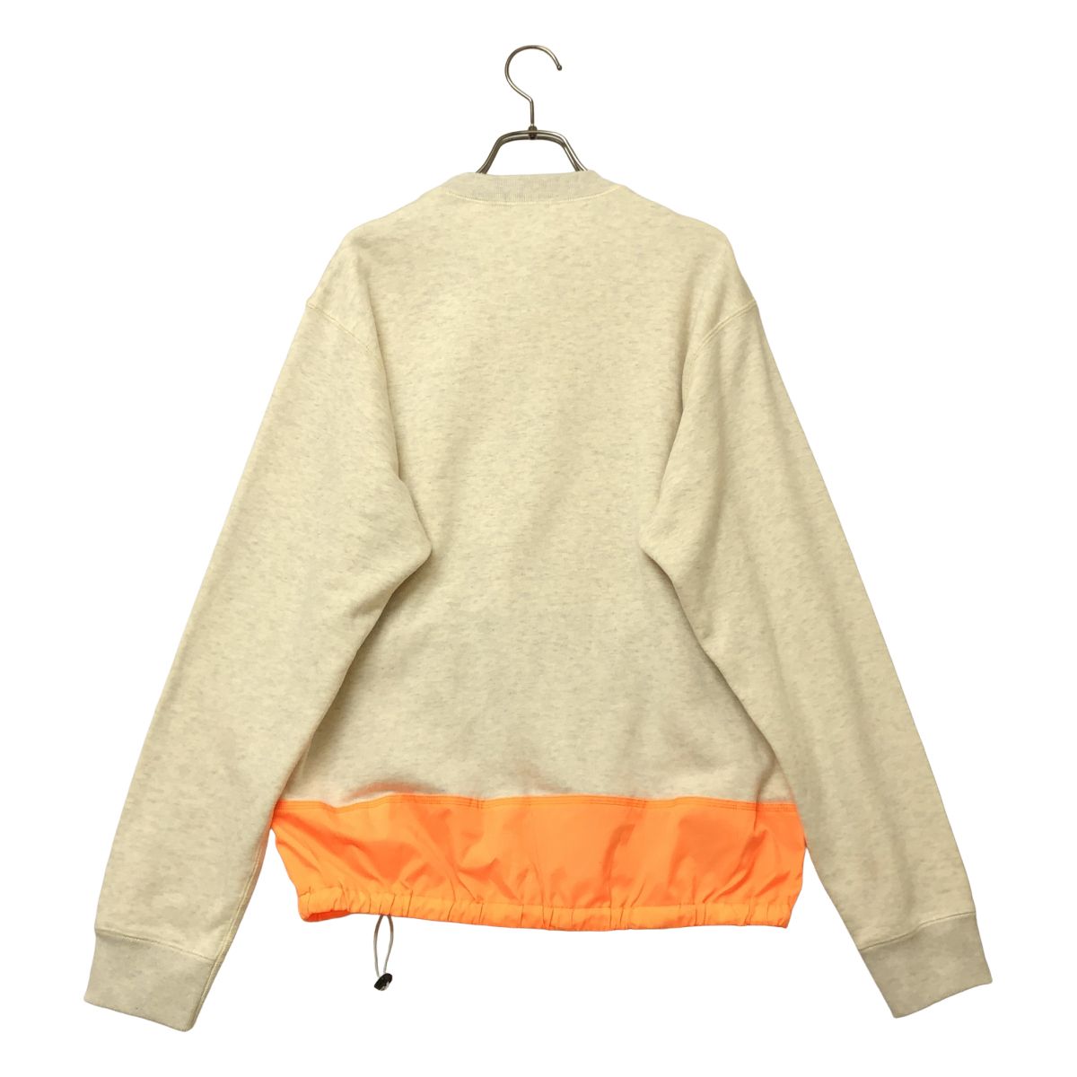 【美品】  kolor BEACON / カラービーコン | 異素材 切り替え ロゴ刺しゅう クルーネックスウェット | 1 | アイボリー/オレンジ | メンズ 美品】 kolor BEACON / カラービーコン | 異素材 切り替え ロゴ
