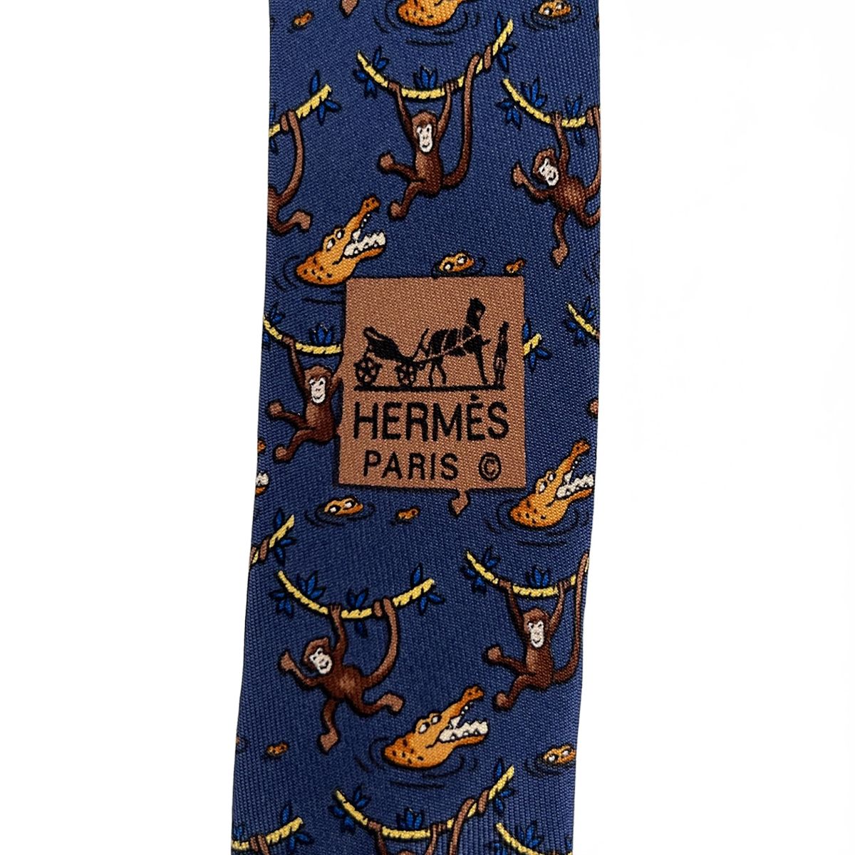 HERMES / エルメス | シルク 総柄 ネクタイ | ネイビー - メルカリ