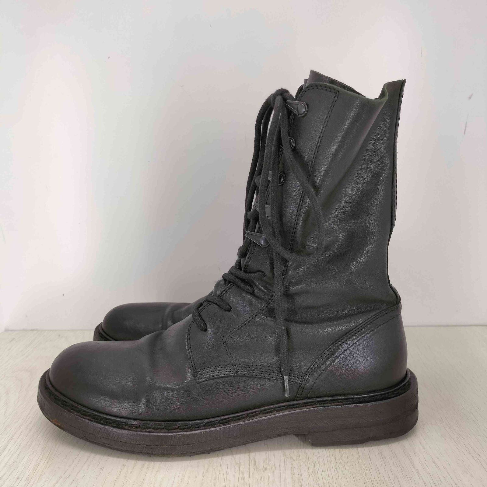アンドゥムルメステール Ann DEMEULEMEESTER レースアップ レザー