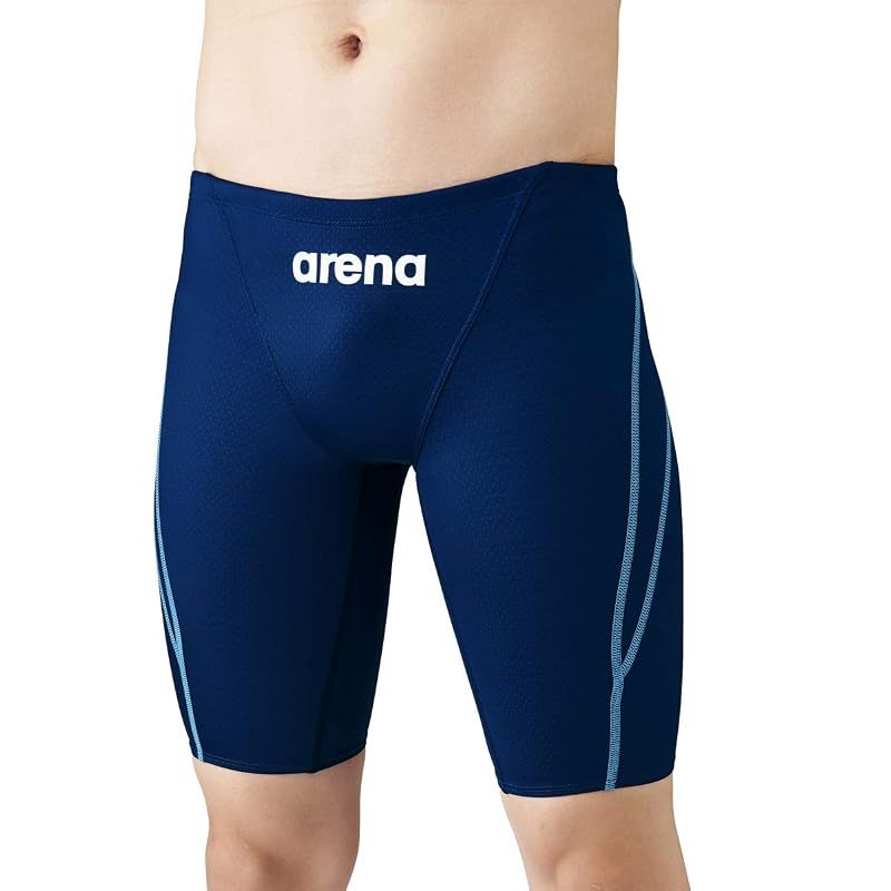 【新品】 arena (アリーナ) レーシング水着 ハーフスパッツ ジュニア ネイビー×ブルー R130 ARN-1022MJ