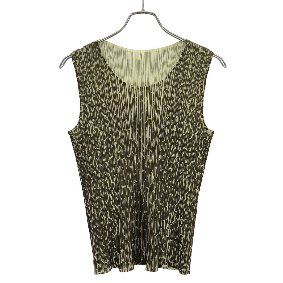 PLEATS PLEASE ISSEY MIYAKE プリーツプリーズ イッセイミヤケ 総柄プリーツタンクトップ PP62-JK500 グリーン F