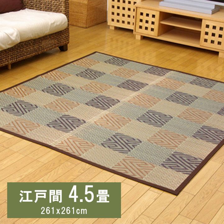 【10%OFFセール】花ござカーペット五風174×261cm江戸間3畳