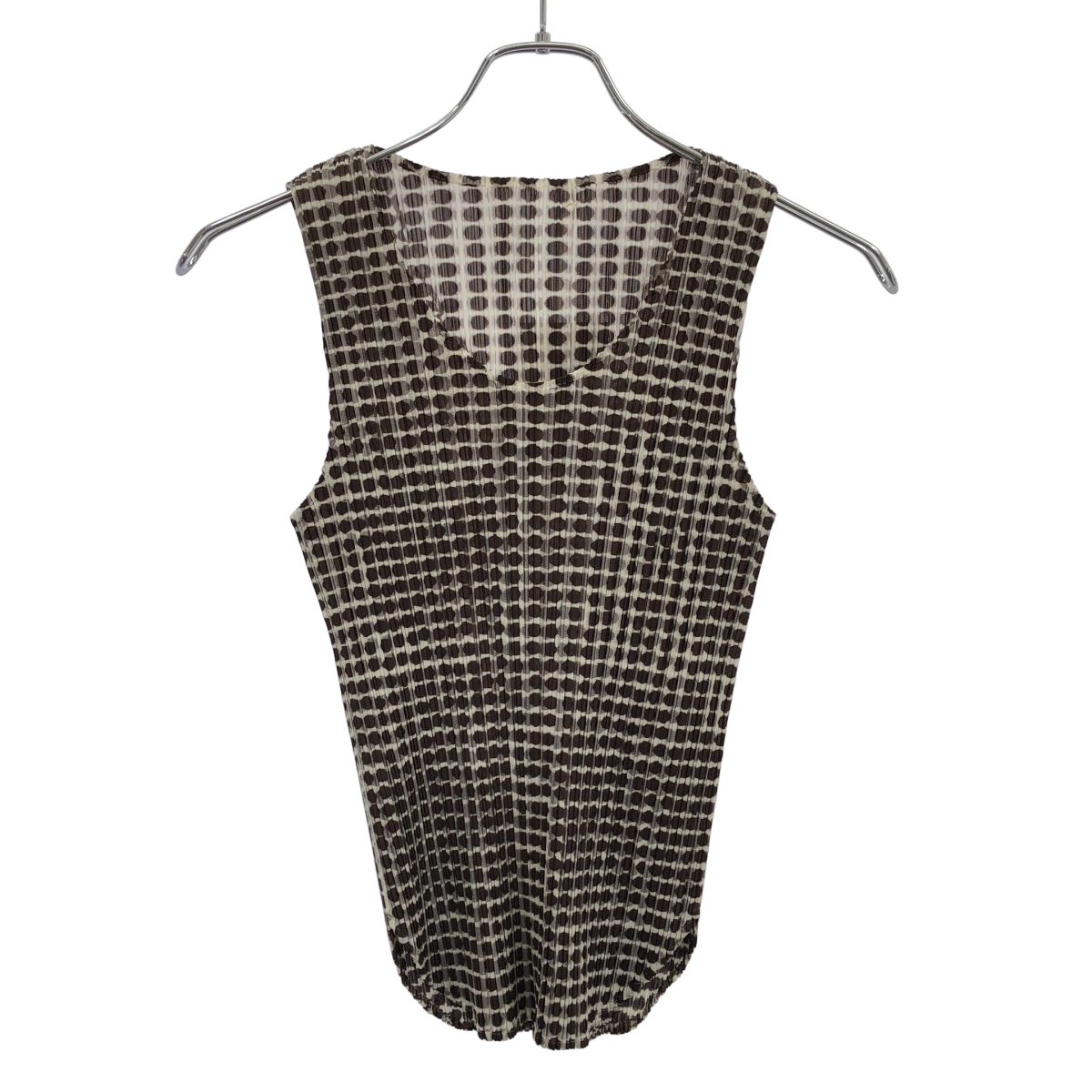 PLEATS PLEASE ISSEY MIYAKE プリーツプリーズ イッセイミヤケ グラデーションドットプリーツタンクトップ PP12-JK511 ブラウン×ホワイト 3
