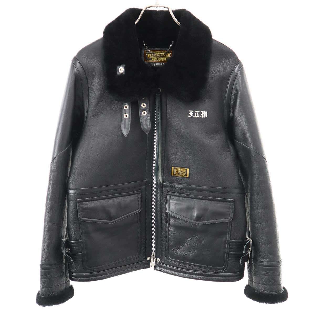 NEIGHBORHOOD ネイバーフッド 10AW B-3D/MC-JKT ムートンレザー