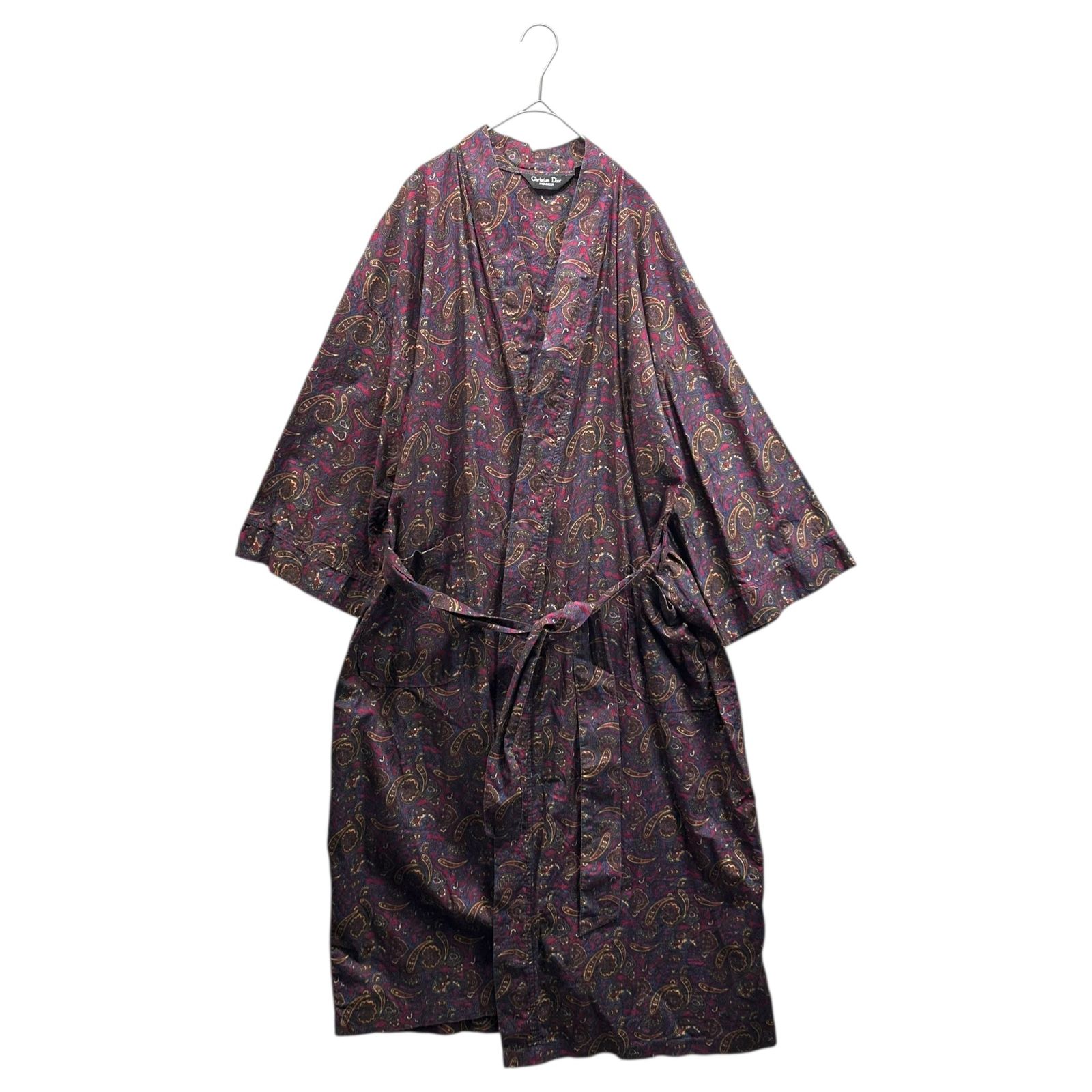 Christian Dior MONSIEUR(クリスチャンディオールムッシュ) 80's Paisley Cotton Gown Cardigan 80年代 ペイズリー コットン ガウン カーディガン パープル