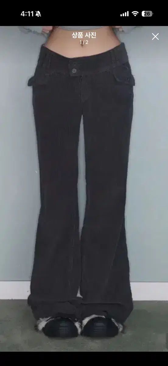 ミレコ コーデュロイ パンツ チャコール 7,926円