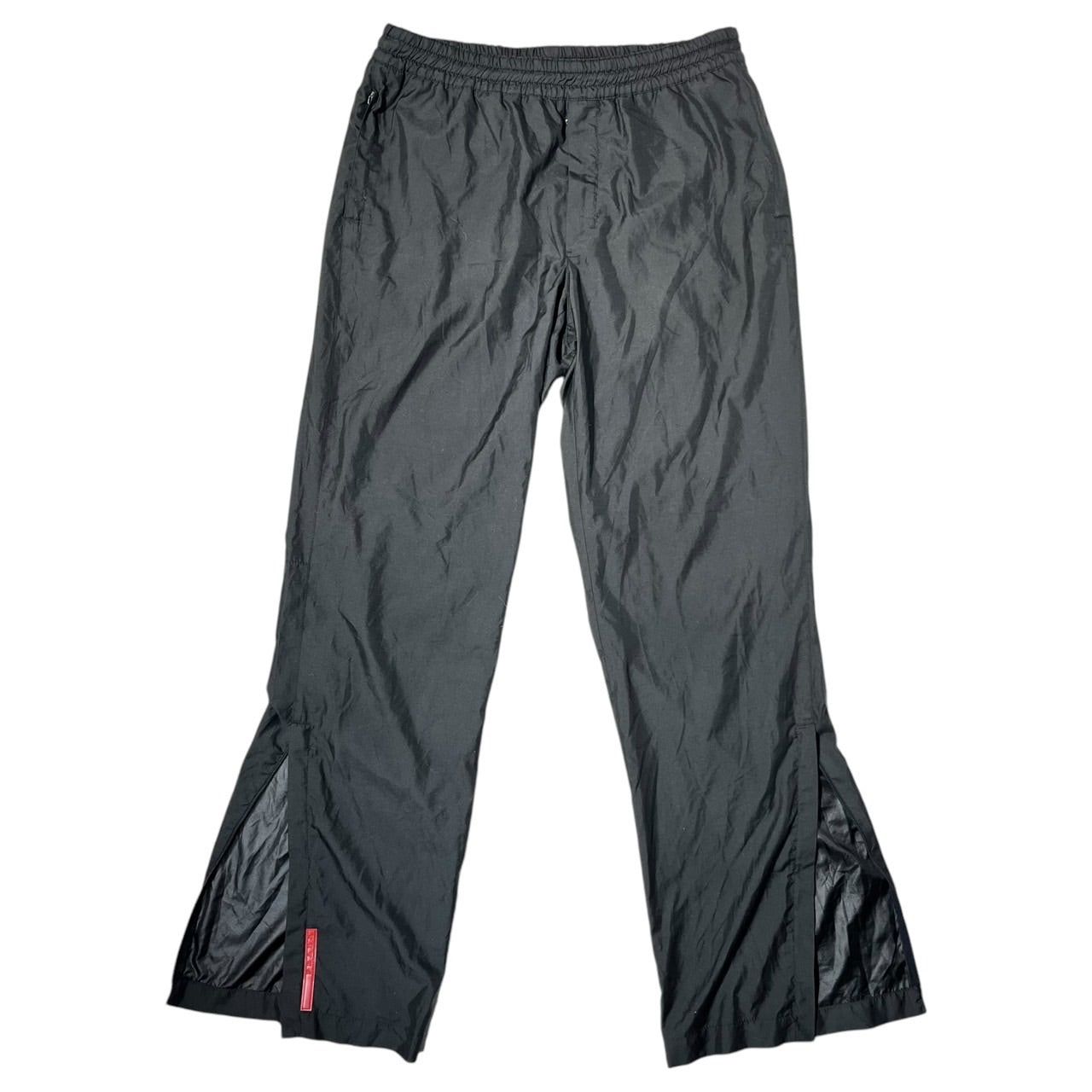 PRADA SPORT(プラダスポーツ) 00's Hem zip logo tech pants 裾 ジップ ロゴ テック パンツ 48(M程度) ブラック Y2K トラック ジャージ