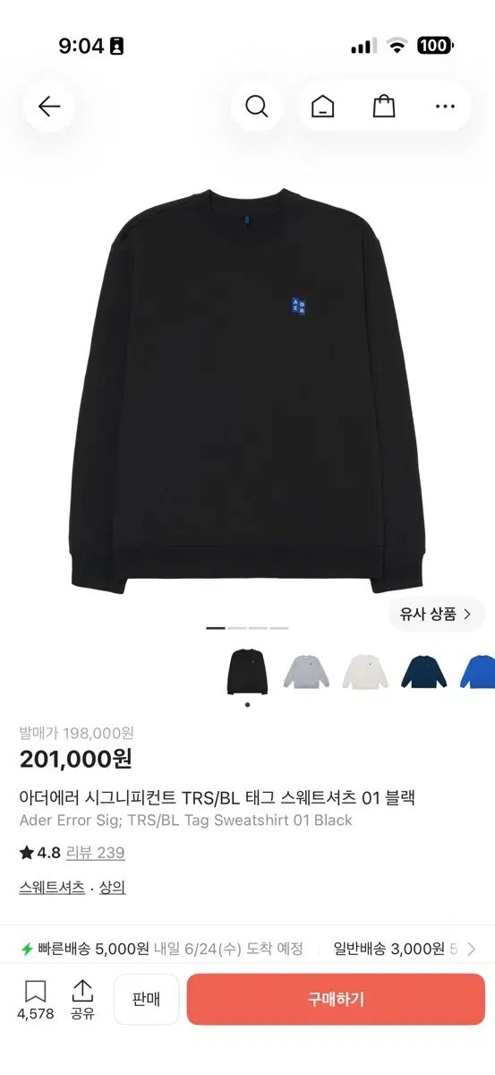 ADER ERROR アーダーエラー SIGNIFICANT シグニフィカント TRS/BL タグ タグ スウェットシャツ 01 ブラック