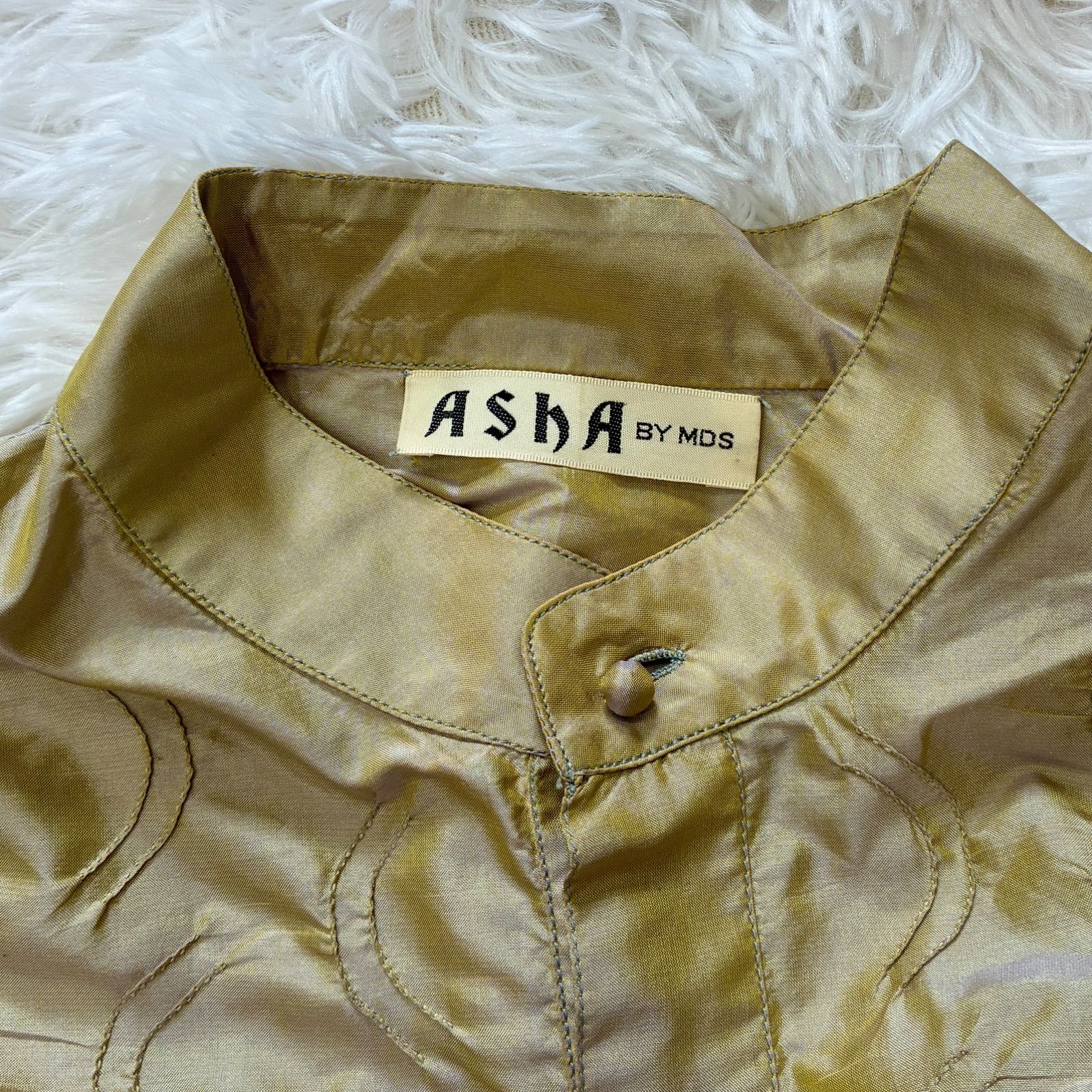 稀少】AShA イッセイミヤケ インドシルク チャイナ服 ASHA BY MDS