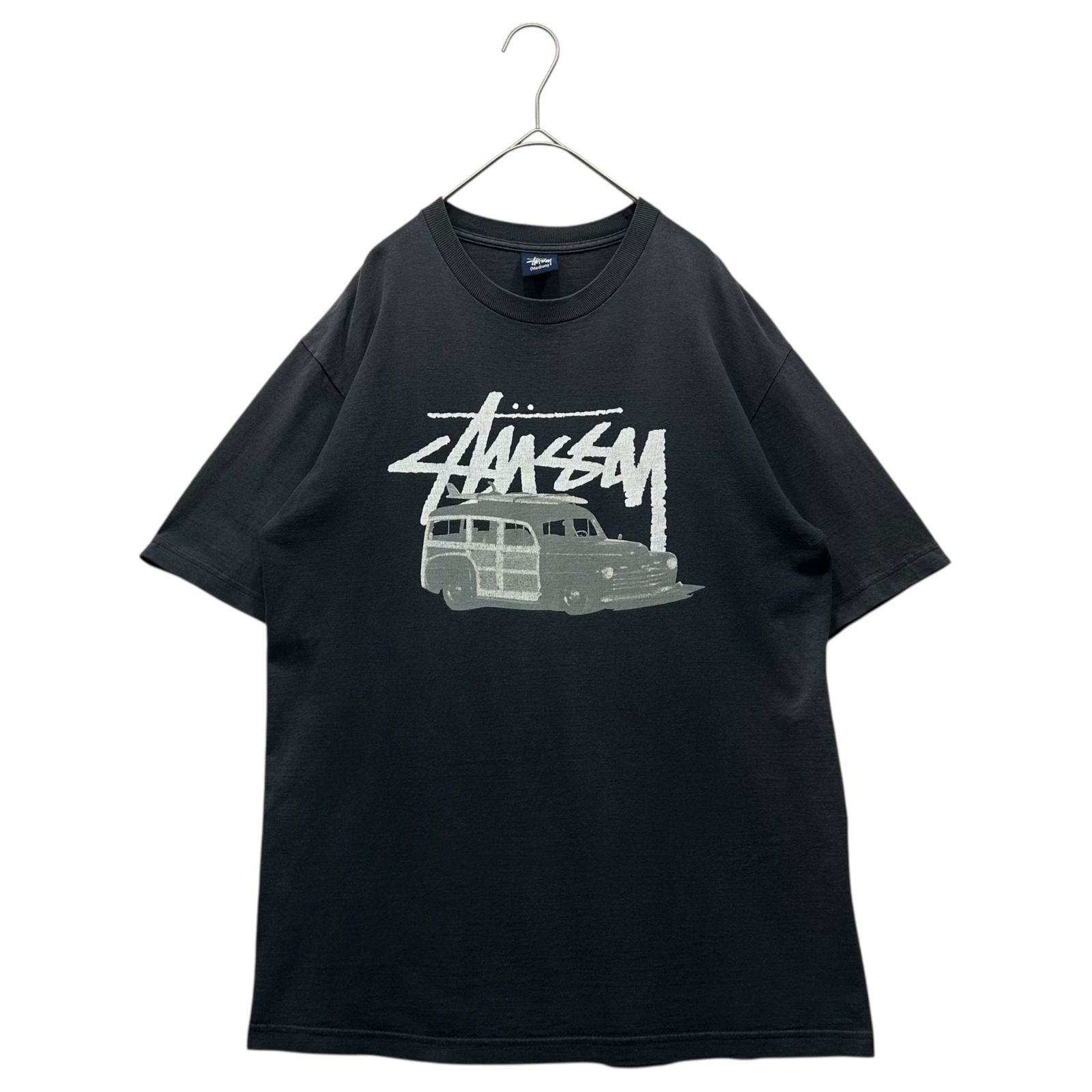 STUSSY(ステューシー) 00's Car Graphic Logo Print T-Shirt 車 グラフィック ロゴ プリント Tシャツ M ネイビー OLD