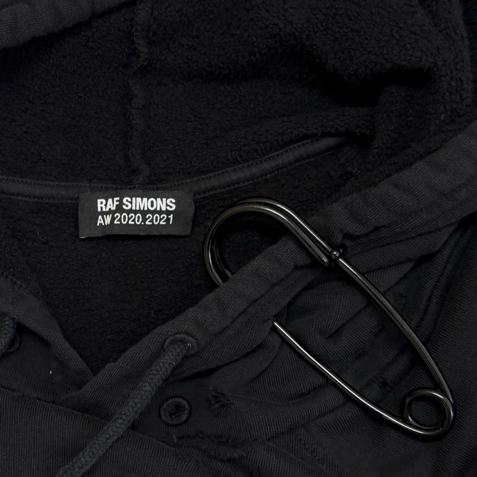 RAF SIMONS 20AW Destroyed Oversized Hoodie With Big Pin デストロイ