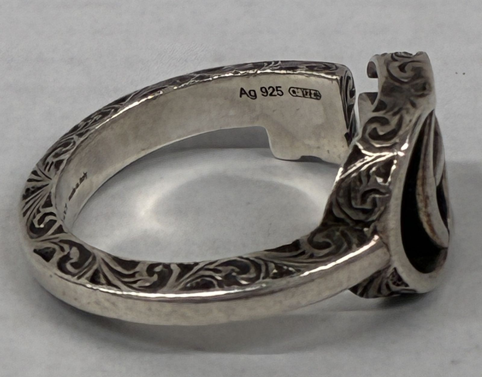 中古 GUCCI 627760 ダブルG シルバー リング 15号 約5.5g SILVER925