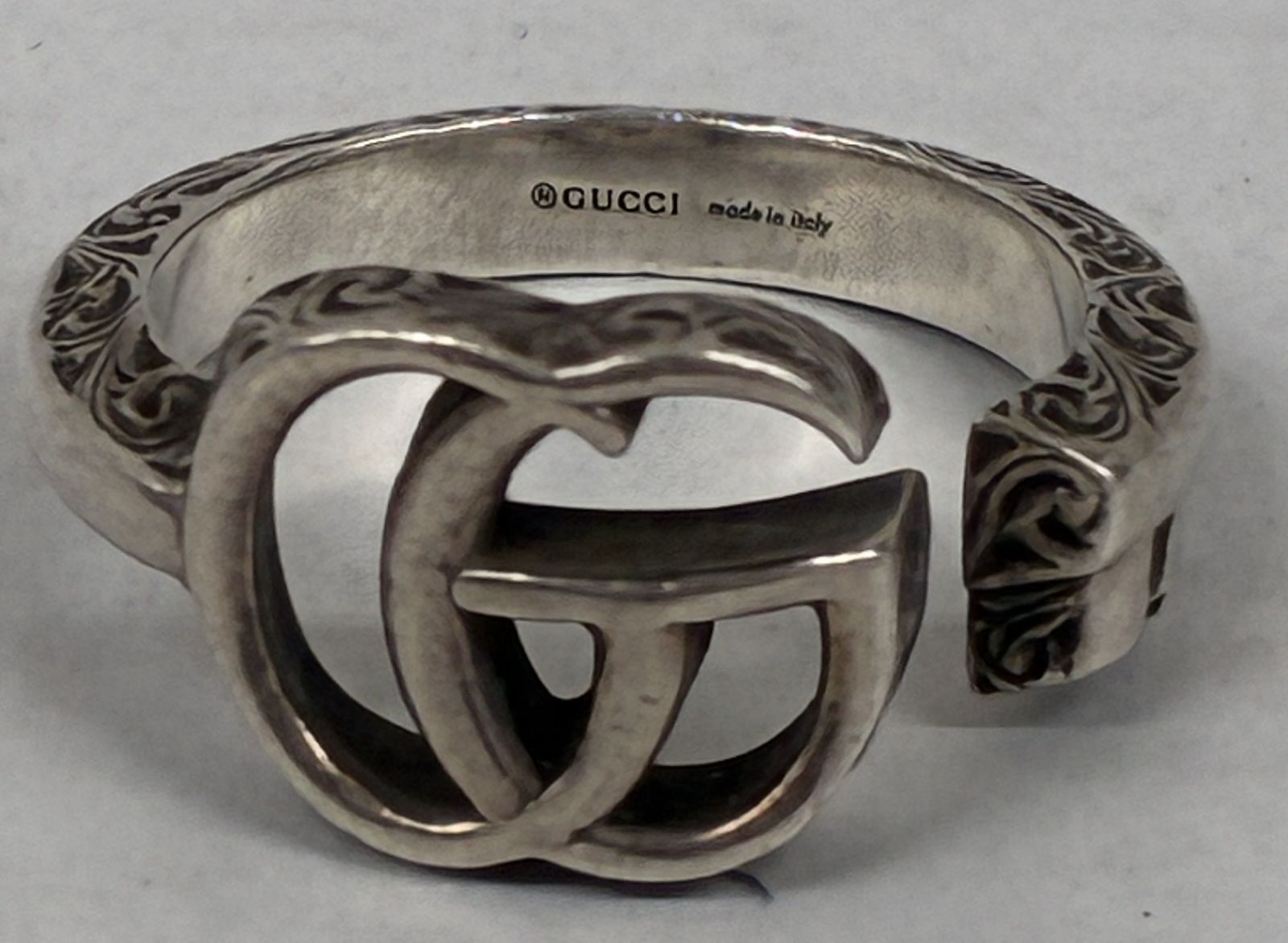 中古 GUCCI 627760 ダブルG シルバー リング 15号 約5.5g SILVER925