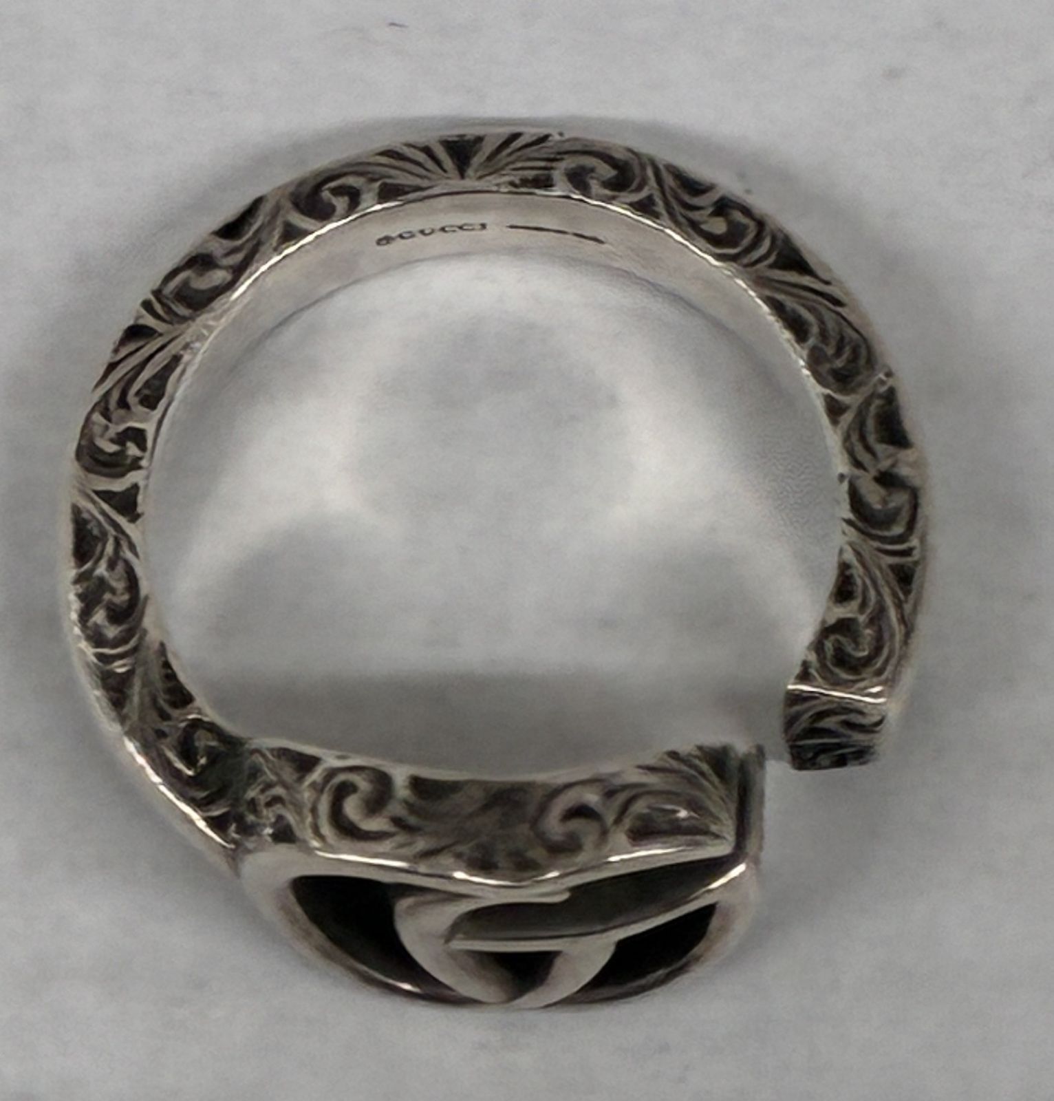 中古 GUCCI 627760 ダブルG シルバー リング 15号 約5.5g SILVER925