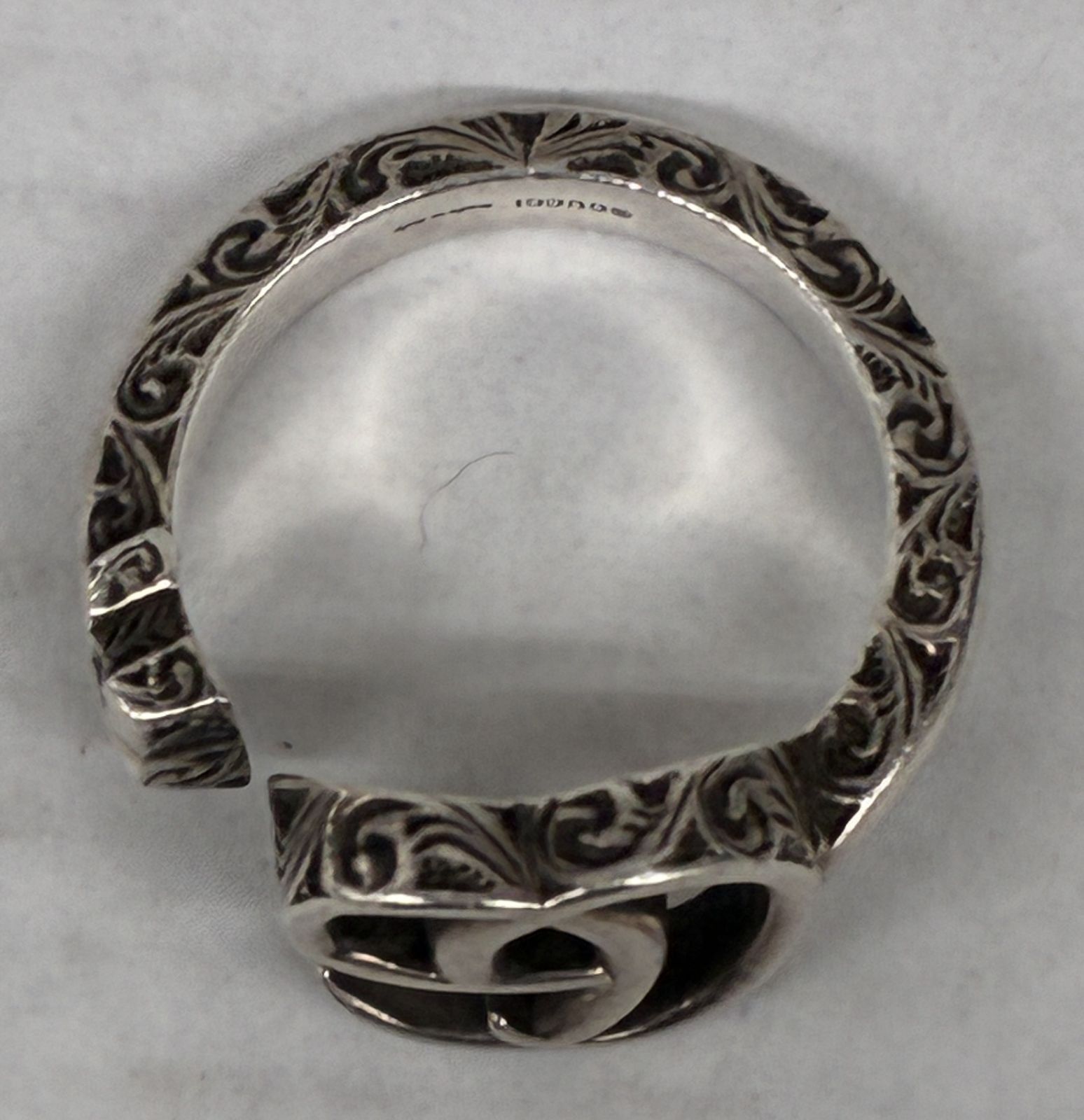 中古 GUCCI 627760 ダブルG シルバー リング 15号 約5.5g SILVER925