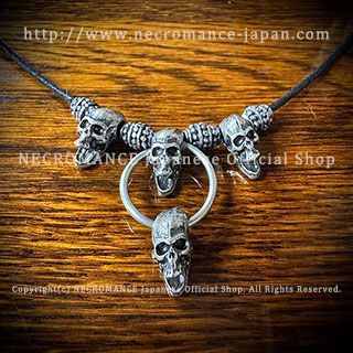 【品薄･在庫残り僅か】【新品】スクリーミングスカルネックレス (ショート) NECROMANCE ネクロマンス 骸骨