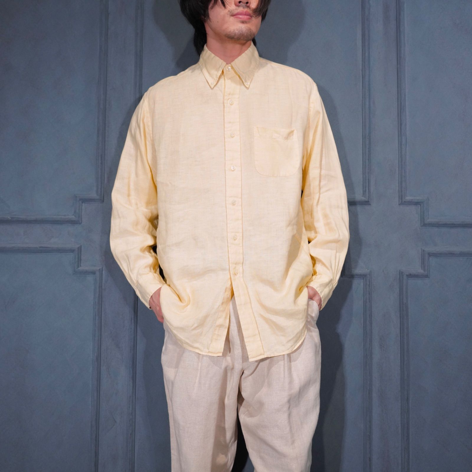 USA VINTAGE Brooks Brothers IRISH LINEN BD SHIRT/アメリカ古着ブルックスブラザーズアイリッシュリネンボタンダウンシャツ 10,703円