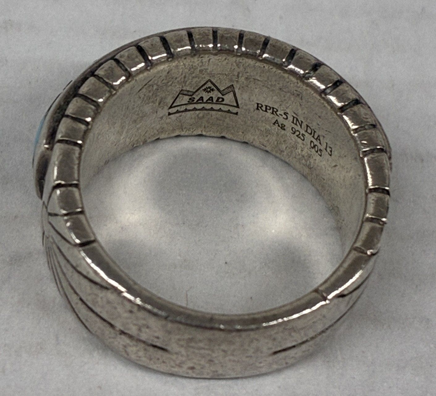 中古 SAAD インディアン ジュエリー シルバー 925 リング 12号 約10.2