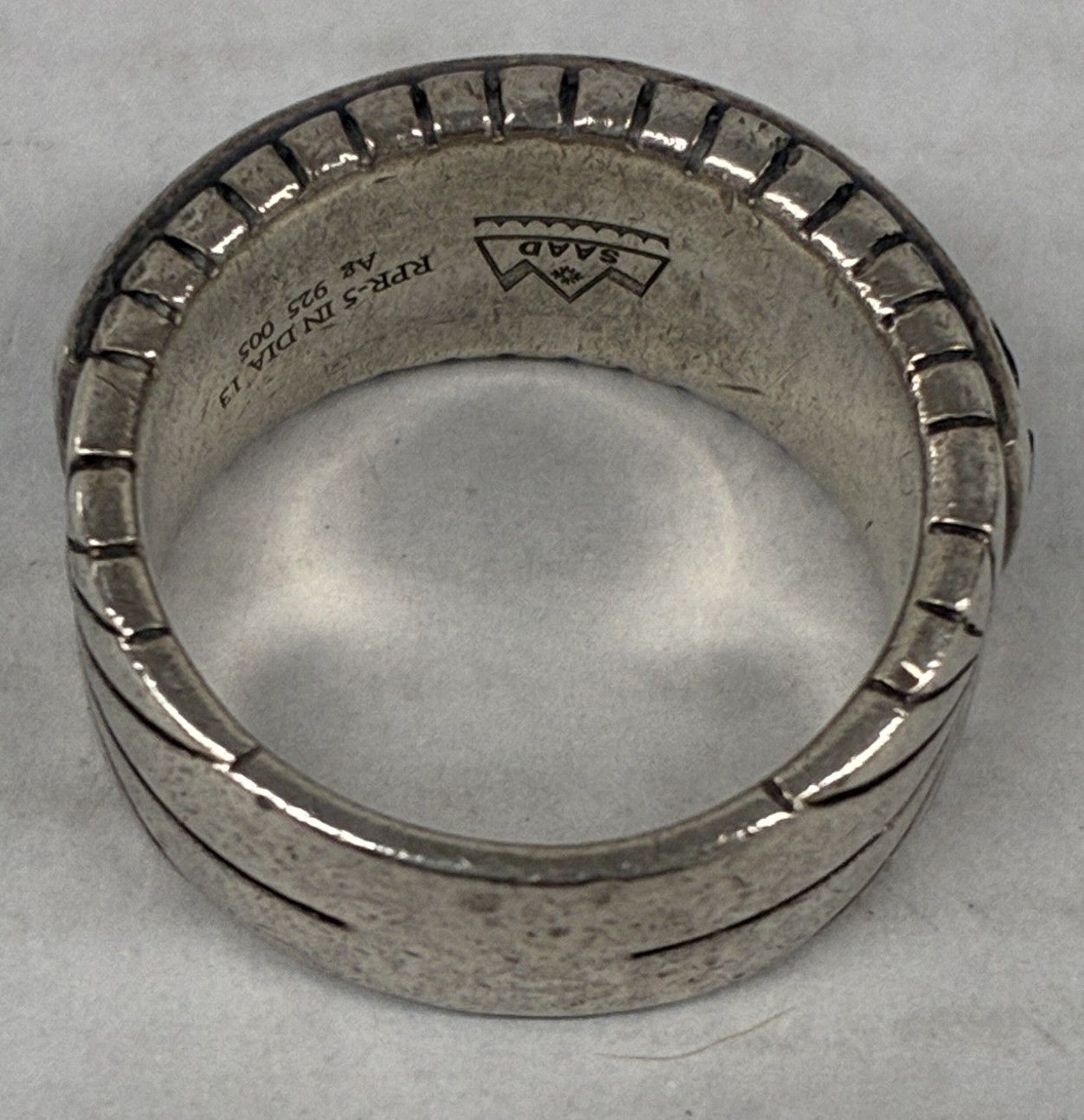 中古 SAAD インディアン ジュエリー シルバー 925 リング 12号 約10.2