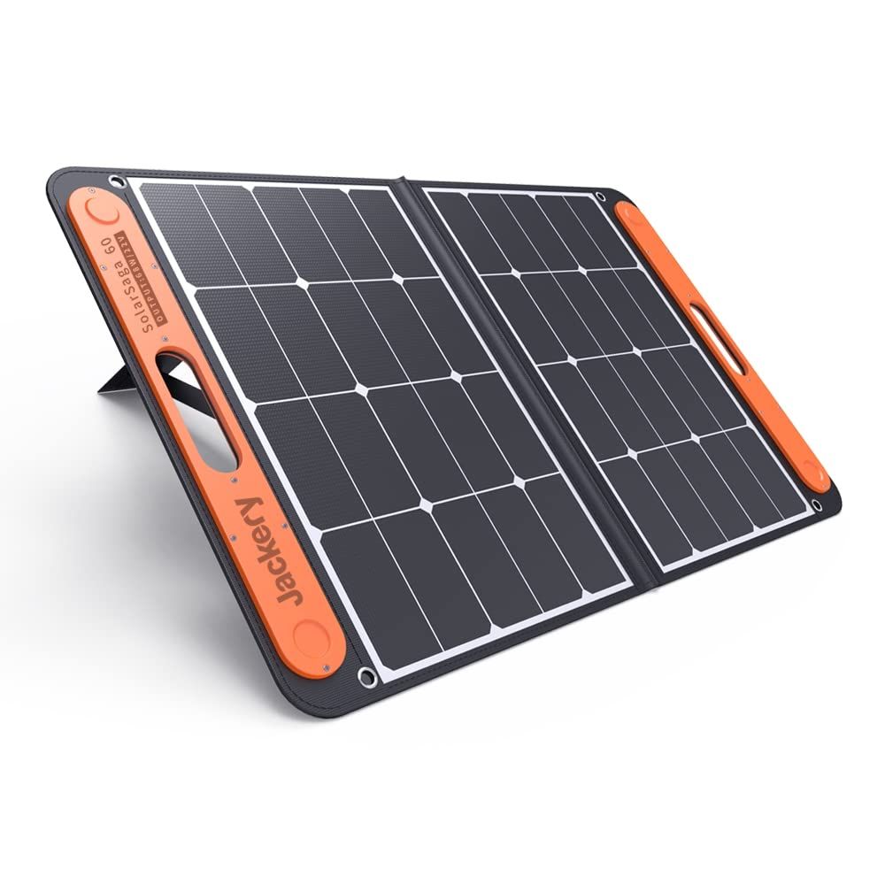 Jackery SolarSaga 60 ソーラーパネル 68W ETFE 太陽光パネル ソーラーチャージャー 折りたたみ DC出力 DCポータブル電源充電器 USB出力 スマホやタブレット 充電可能 高変換効率 小型 薄型 軽量 コンパクト 単結晶 防災