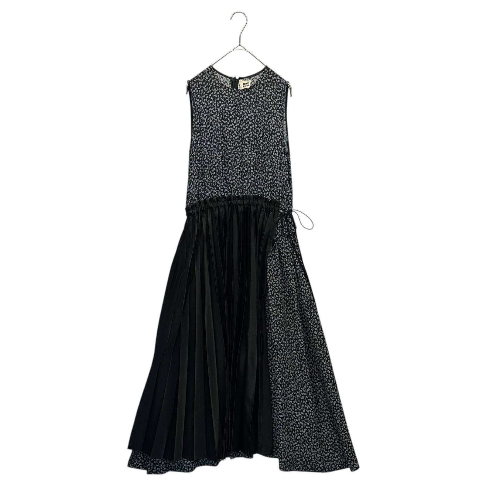 noir kei ninomiya(ノワールケイニノミヤ) 19SS Floral Print Gathered Pleated Docked Sleeveless Dress 小花柄 ウエストギャザー プリーツ ドッキング ノースリーブ ワンピース