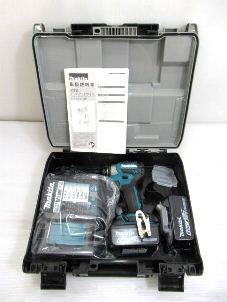 マキタ makita 18V 充電式インパクトドライバ×1 TD173DRGX バッテリー×2 充電器×1 日本製 美品中古■