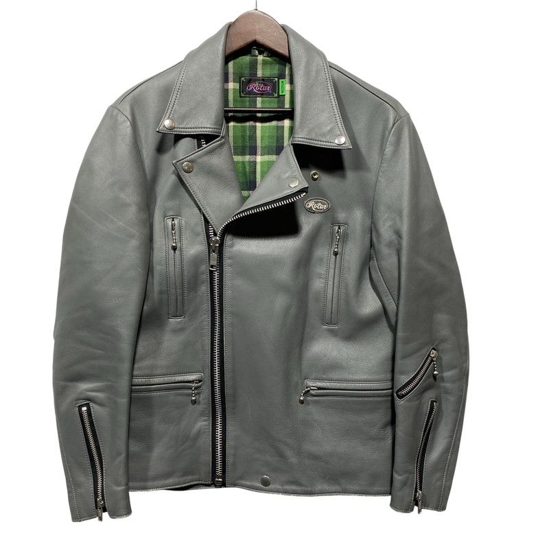 【中古品】 ROTAR ローター GREEN CHECK LINER DOUBLE RIDERS JACKET グリーンチェックライナー ダブルライダースジャケット 【142-260623-as-09-izu】