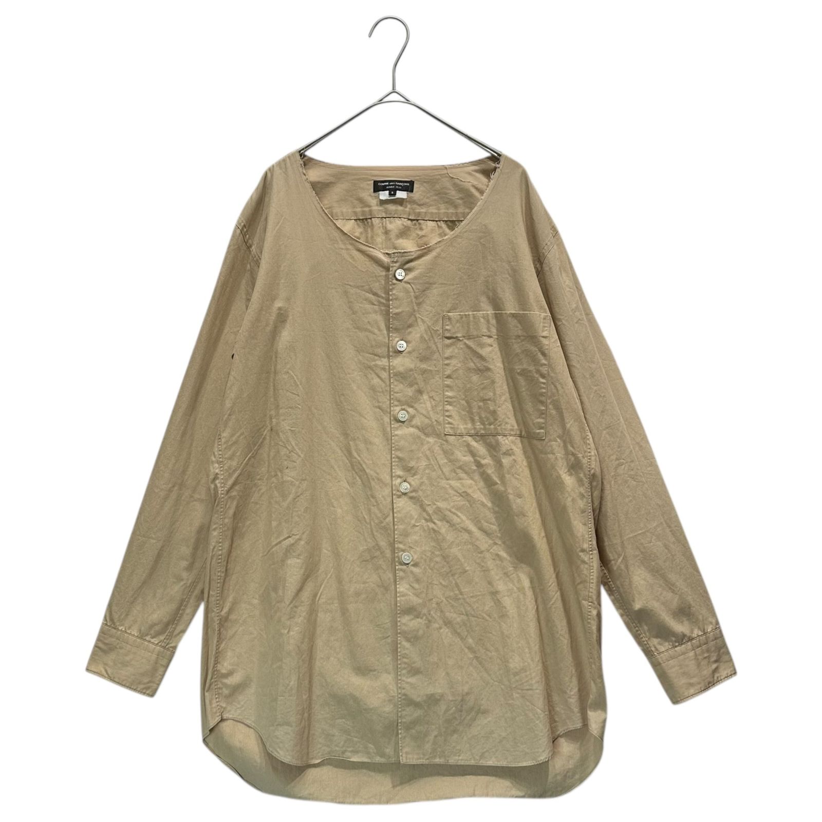 COMME des GARCONS HOMME PLUS(コムデギャルソンオムプリュス) 13AW Cotton Collarless L/S Shirt コットン ノーカラー 長袖 シャツ PL-B036 S ベージュ AD2013 ツリーオブユース