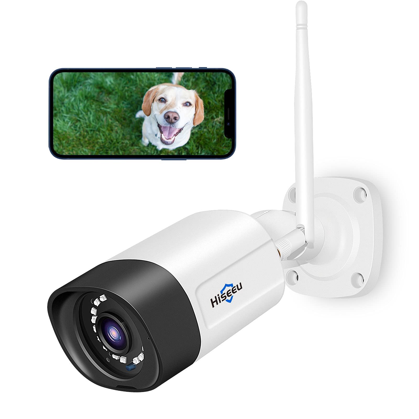 ★新品★wifi増強版 500画素 防犯カメラ ネットワークカメラ IP66級防水防塵/双方向音声/遠隔監視 屋外 屋内無線接続カメラ（Hiseeu製NVRに追加することができます）