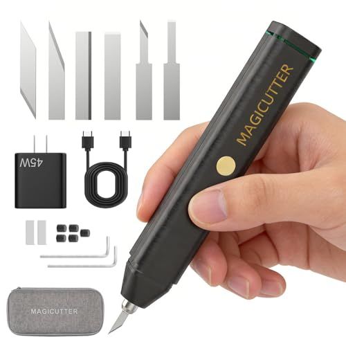 ★新品★超音波カッター USB給電式 30W高出力 手持ち式 40kHz 超音波切断機 から給電可能 ワンタッチで簡単操作 40枚替刃付き 自動電源オフ 日本語説明書付き プラモデル/紙/3Dプリンター制作物/アクリル/軽い木材/PVC/レザー/布/プラスチッ