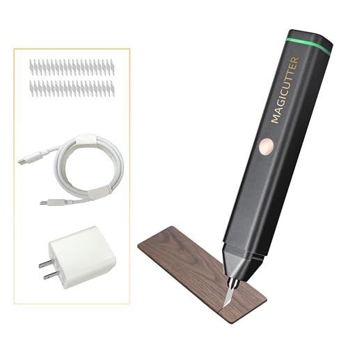 ★新品★30W 超音波カッター 40kHz ハンディ 小型 超音波ナイフ チタン合金替刃40枚 USB-C給電 軽量120g 収納ケース付き プラスチック アクリル カーボン DIY 工具