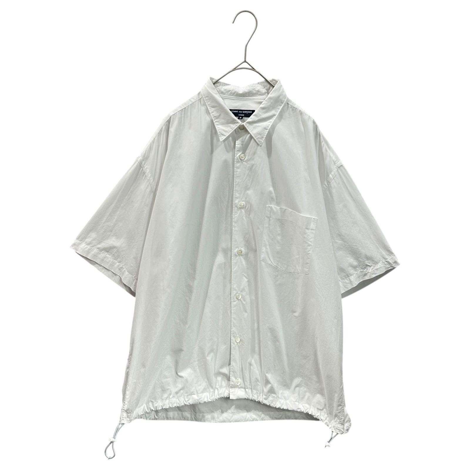 COMME des GARCONS HOMME(コムデギャルソンオム) 24SS Cotton Broadcloth Drawstring S/S Shirt 綿 ブロード ドローコード 半袖 シャツ HM-B023 S ホワイト AD2023